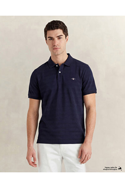 Gant Erkek Lacivert Regular Fit Polo Yaka T-Shirt