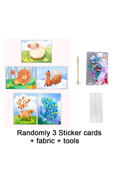 Choice 3 cards A 3-12pcs Sticker Cards Fabric Art Craze Poke Caft Toys Creati...