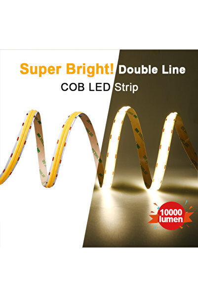 Choice 5m DC 24V 600 LEDs 4000K Natural White Double Row COB LED Strip 10000l...