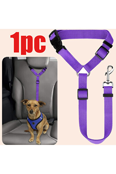 Choice purple Solid Color Pet Car Seat Belt Nylon Lead Leash Backseat Safety ...