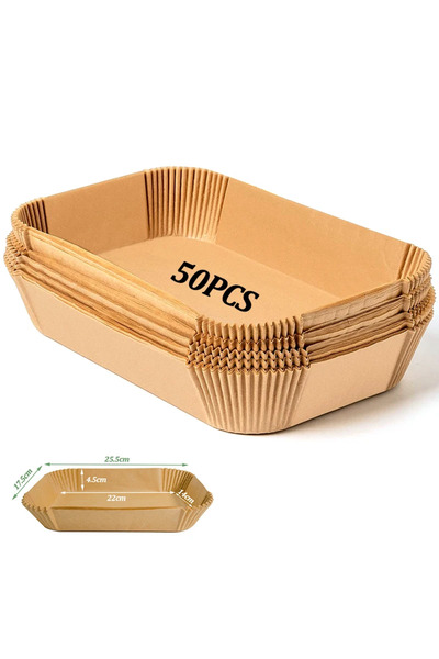 Choice 50pcs 50/100pcs Disposable Air Fryer Paper Rectangle Kitchen Baking Ai...