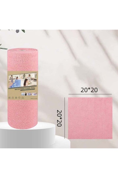 Choice 1roll pink Tear-off Microfiber Cleaning Cloth Roll, Reusable Kitchen D...