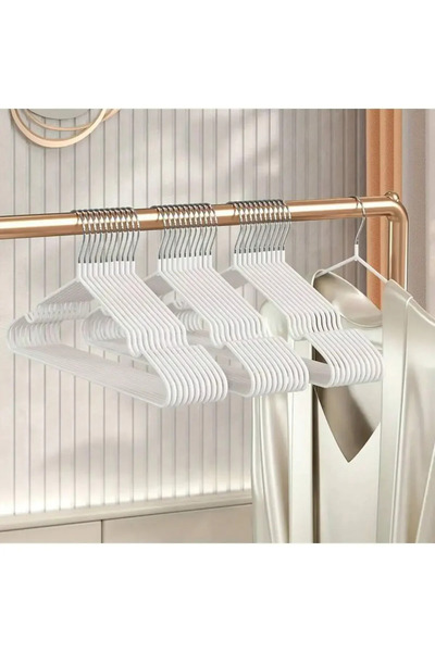 choice2 white 10pcs- Metal Traceless No-slip Clothes Hangers, Durable Strong ...