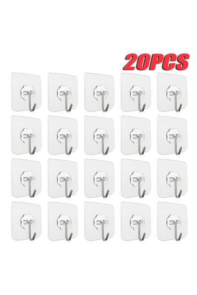 Choice3 20pcs 5/10/20/40pcs Transparent Seamless Hook, Strong Adhesive Hook, ...