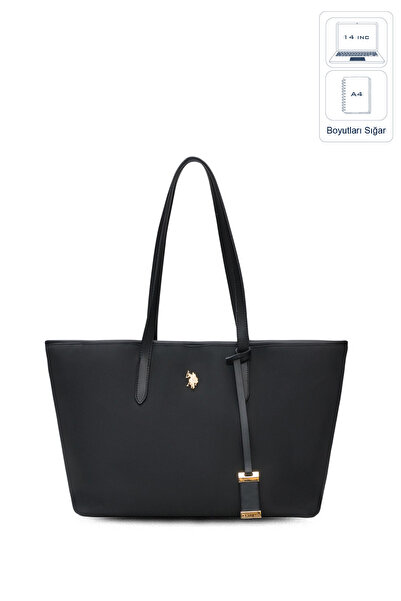 U.S. Polo Assn. حقيبة كتف نسائية سوداء Us25655 حصرية عبر الإنترنت