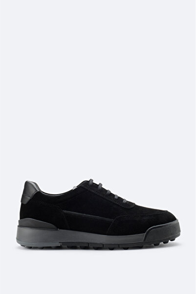 Avva Men's Black Suede Mixed Flexible Sole Lightweight Casual Shoes A42Y8009