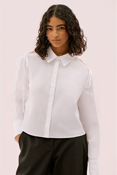 Roman Cut Out Omuz Detaylı Gömlek Beyaz Y2513530_002