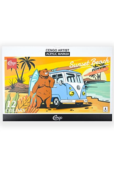 Cengo Multi-Purpose Acrylic Marker Pen 12 Colors Cgo606