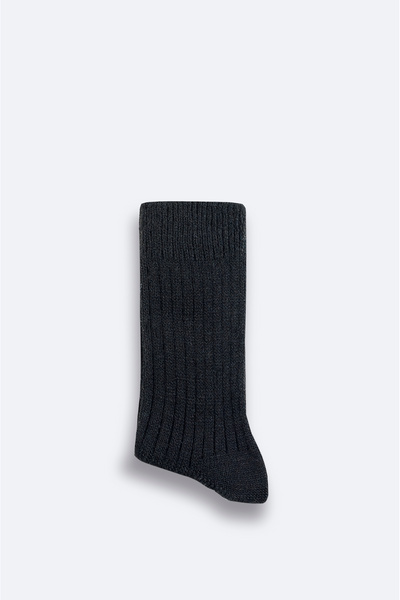Avva Men's Black Corded Fabric Socks A52Y8504