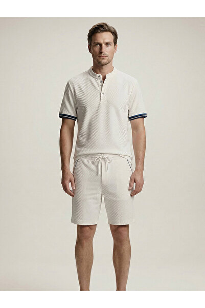 Xint Erkek Beyaz Pamuk Dokulu Regular Fit Tişört