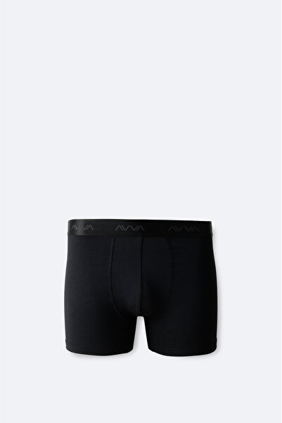 Avva بوكسر رجالي أسود اللون ذو ملمس ناعم وقصة عادية B009537