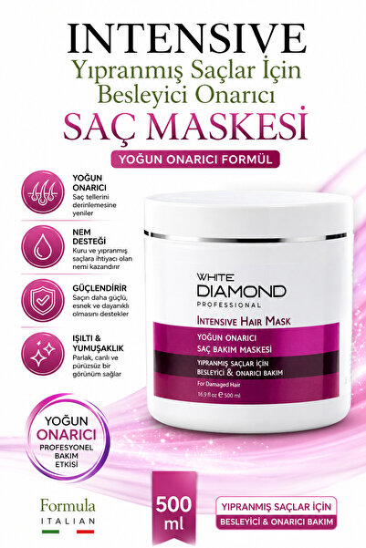 WHİTE DİAMOND Boyalı yıpranmış Işlem Görmüş Saçlar Için keratin kolajen bioti...