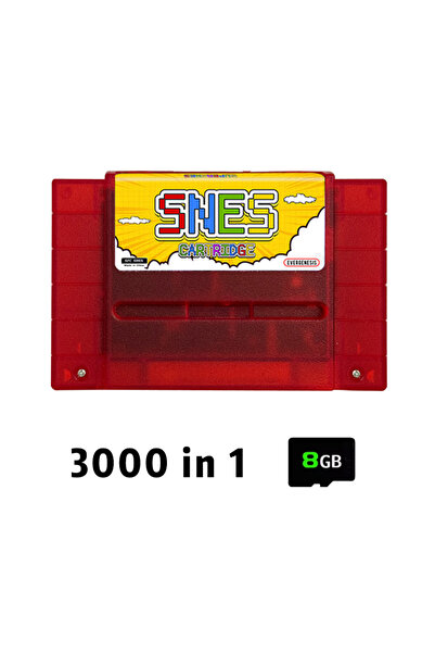 Choice6 With 8G Card Clear Red-US-06 New SFC V12 3000-in-1 SNES Flash Cartrid...