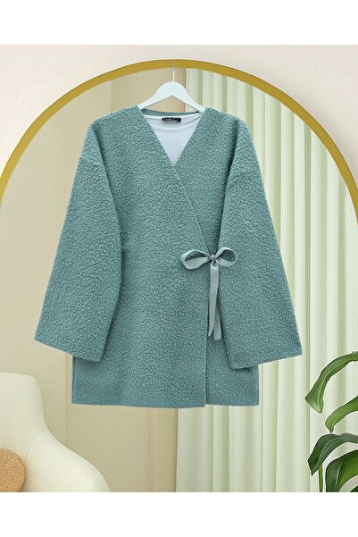 MissRunin Yandan Bağlamalı Buklet Kimono -Mint
