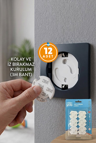 Miningaa 12 Pieces Non-Marking Socket Cover, Baby and Child Safety Protection...