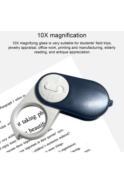 Choice 10X Pocket Magnifying Glass Double Layer Lenses Folding Handheld Mini ...