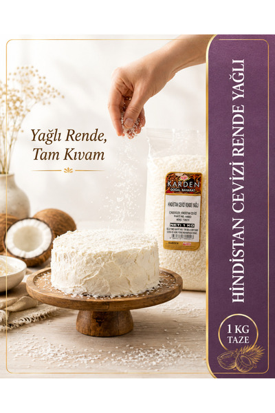 Karden Hindistan Cevizi Rende Yağlı Lüx 1 Kg - %100 Saf ve Taze Hindistan Cevizi