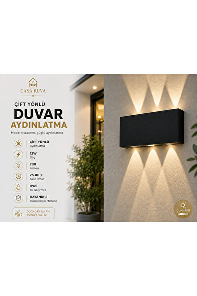 CASA RUVA Gün Işığı Led Aplik Aydınlatma Çift Taraflı Led Dekoratif Duvar Aplik