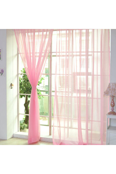 Choice 100X200cm Pink 1 pcs Colorful Sheer Tulle Curtains Polyester Solid Col...