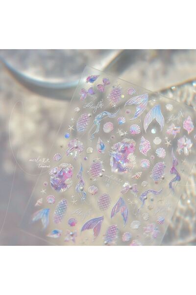 Choice 1pcs 5D Crystal Diamond Nail Stickers Summer Beach Shell Self Adhesive...