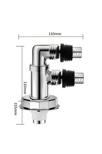 Choice1 F type rotary tee Washing Machine Floor Drain Double Purpose Pipe Con...