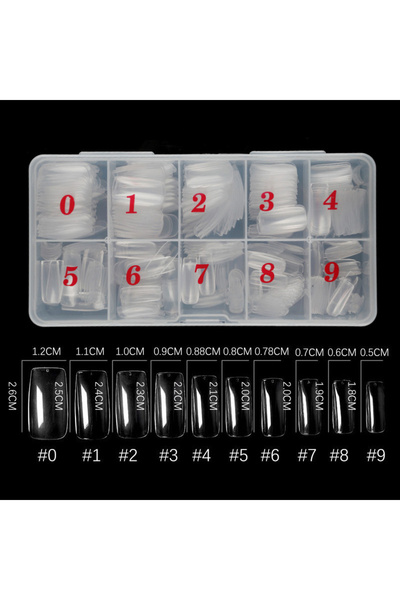 Choice Clear Full nail tips 500Pcs Acrylic Nail Tips Transparent Artificial H...