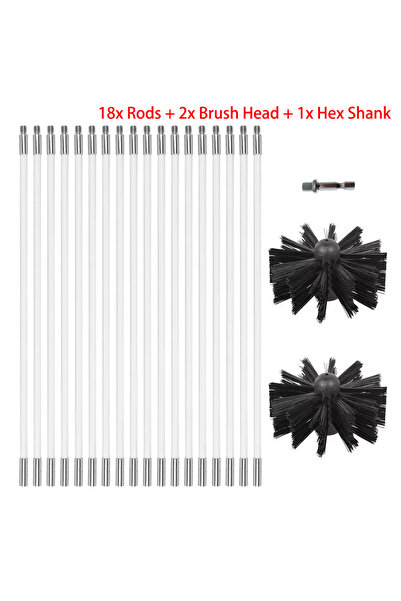 Choice3 D Flexible Chimney Sweep Set Flue Sweeping Brush and Rod Kit Soot Cle...