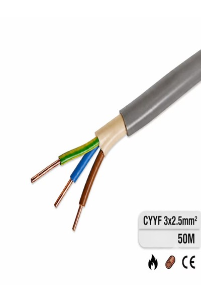 RCB Electro Cablu electric CYYF 3x2.5 mm² 0.6/1 kV, Cupru rigid, Izolatie si ...