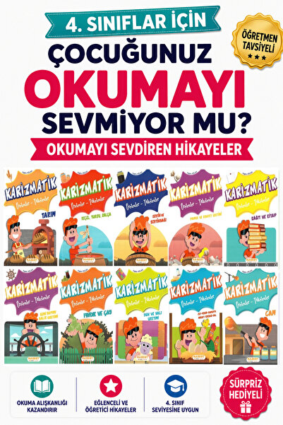 5 Renk Yayınları 4 .Sınıf Okumayı Sevdiren 10 lu Hikaye Seti -6 (64 sayfa)