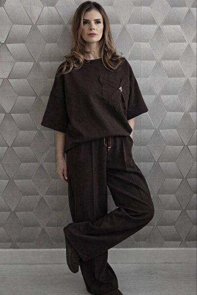 Azara Floralia Short Sleeve Outfits - Brown