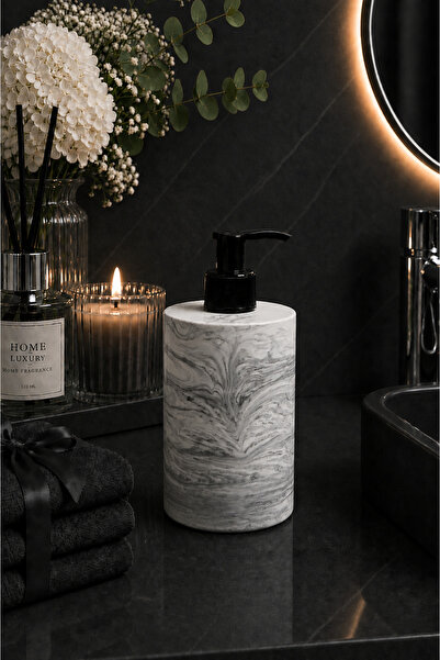 betonmall Marble Patterned Concrete Liquid Soap Dispenser Bathroom WC Kitchen...