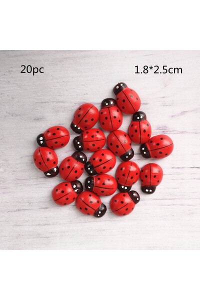 Choice 20pc 18x25mm Large Wooden Ladybug Insect Animal Wood Craft DIY Accesso...