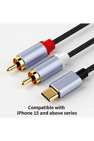 Choice كابل صوت USB-C إلى RCA بطول 1 متر، محول من النوع C إلى 2 مخرج RCA ذكر،...
