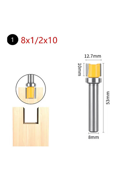 choice2 8x12.7x10 8mm Shank D1/2" Pattern Bit Router Bit Woodworking Milling ...