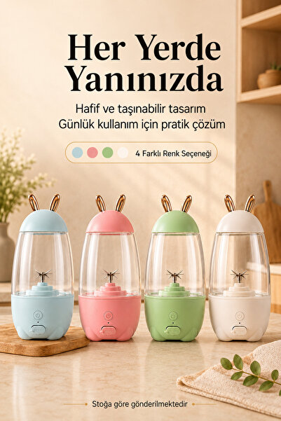 DEMPOWER Tavşan Kulak Tasarımlı Şarjlı El Blenderı Karıştırıcı Shaker