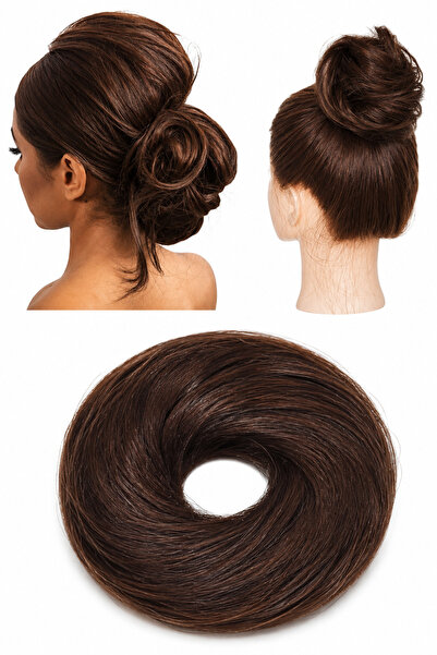 Estelle Bun Extensions - Human Hair Elastic Donut Chignon Bun Topknot Costume...