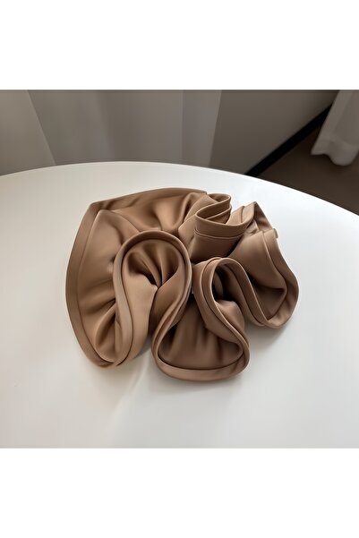 Choice3 7 Khaki Korean Big Hair Tie Ribbon Scrunchies Satin Elastic Hair Band...