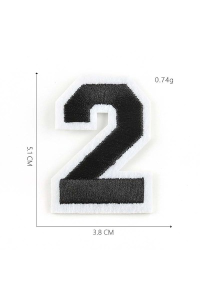 Choice7 Black-2 Black,White,Red,Blue 0~9 Number Letter Applique Patch Thermoc...