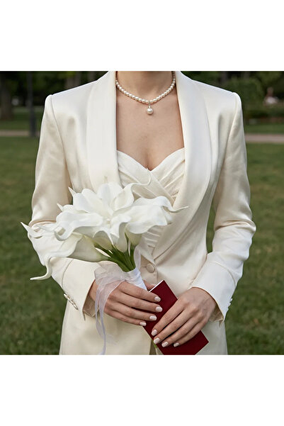 BTRENDY Gala Gelin Çiçeği Ve Damat Yaka İğnesi Set