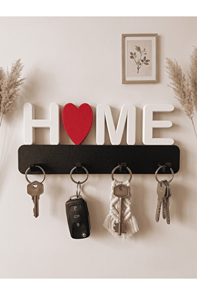 Home Yazılı Kalp Detaylı Anahtar Askısı ve Duvar Organizeri