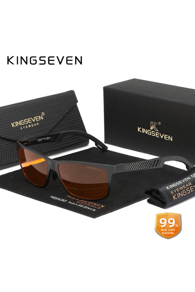 Choice5 Black 99 KINGSEVEN Blue Light Blocking Glasses Men/Women High Quality...