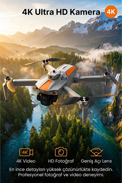 Maybax Çift Kameralı Katlanabilir Drone, Fırçasız Motor, Engelden Kaçınma, Ak...