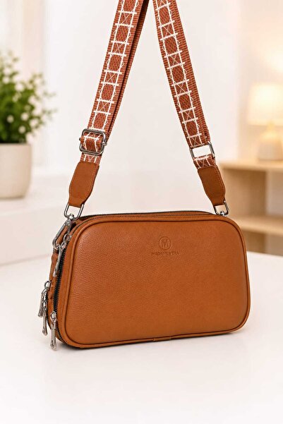 HNB ÇANTA Crossbody Shoulder Bag Madame Vera Mv015 Tan