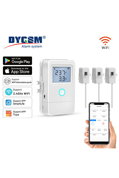 Choice 3CT Beige Tuya WiFi Smart Electricity Meter 3 Current Transformers 1 W...