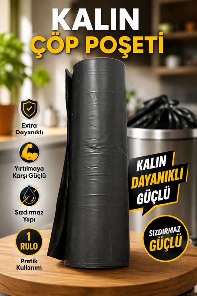 VENON 💖 1 Roll 10 Pieces Thick Durable Moving Heavy Duty Industrial Garbage Bag Black Jumbo Size Large Size