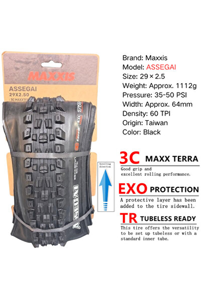 Choice إطار ماكسيس 29X2.5WT EXO TR ماكسيس أسجاي 27.5 29X2.5 بوصة قابل للطي لل...
