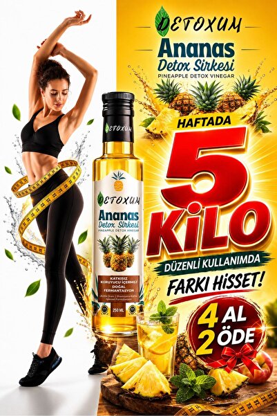 Detoxum Zayıflamak Ananas Detox Sirke Prebiyotik Sirke Addet