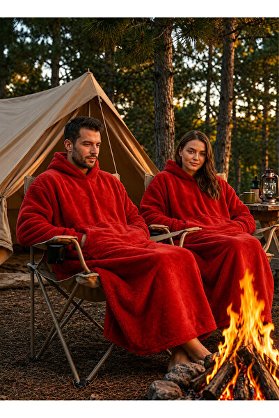 Packho Welsoft Kapüşonlu Giyilebilir TV Battaniyesi Panço – Unisex Oversize -...