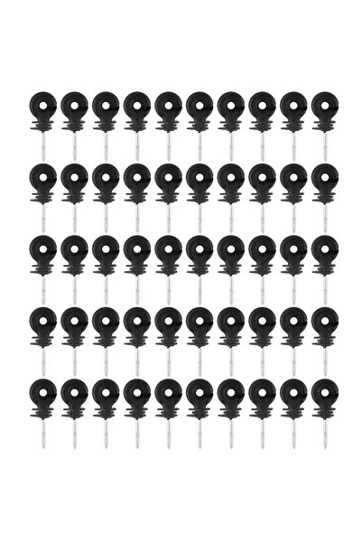 Choice Black and Silver 50 Pcs/Set Black Screw In Ring Insulators Electric Fe...