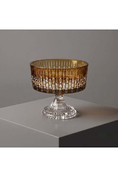 AKDEN STORE Crystal Decor Glass Bowl, Presentation Bowl, Salad Bowl 19cm
